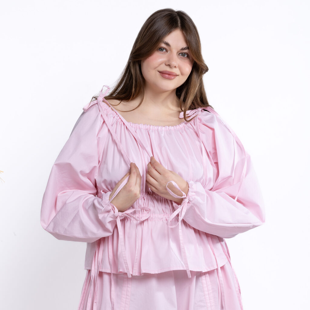 Růžová halenka AMARYLIS velikostně variabilní