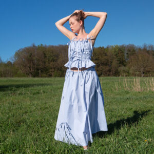 set BLISS, bledě modrá, celá postava, na modelce pohled zepředu